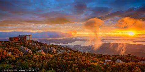 Beautiful Sunrise Over Hobart From Mount Wellington Lookout Image