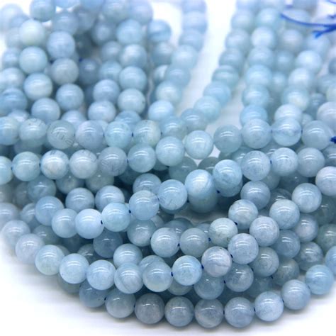 Natural Aquamarine Beads 6mm 8mm 10mm Genuine Light Blue Etsy