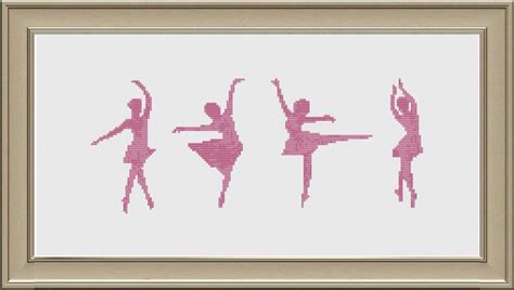 Four Ballet Dancers Cross Stitch Pattern Pdf Instant Etsy Uk