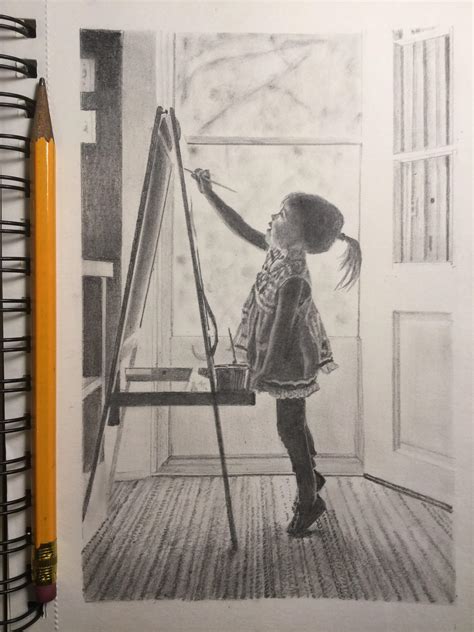 Sketchbook Pencil Drawing The Young Artist About 12 X 17 Cm Rdrawing