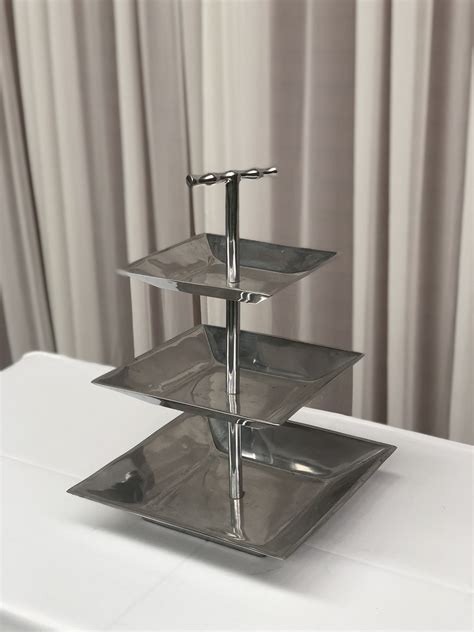 Silver Metal 3 Tier Cake Stand Weddings Of Distinction
