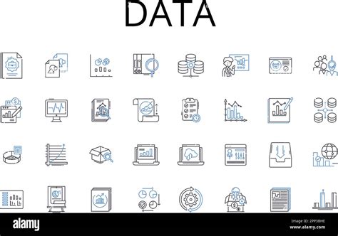 Data Line Icons Collection Information Facts Figures Stats Records