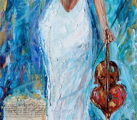 Violin Melody Painting Original Music Series Palette Knife Oil Paint