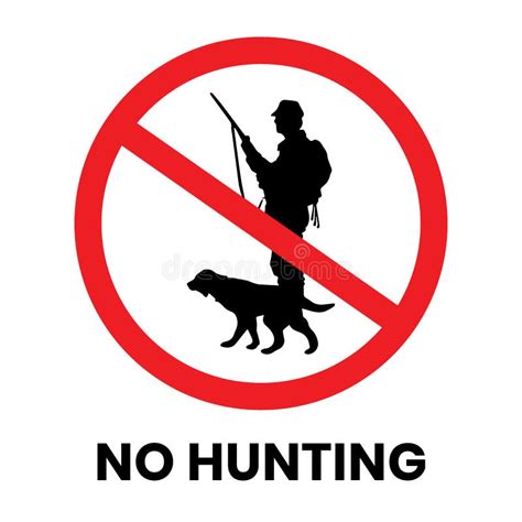No Hunting Safety Sign Sticker With Text Inscription On Isolated