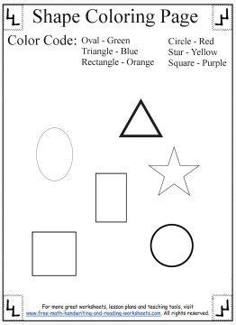 Shape Coloring Pages  Shape coloring pages, Shapes worksheets