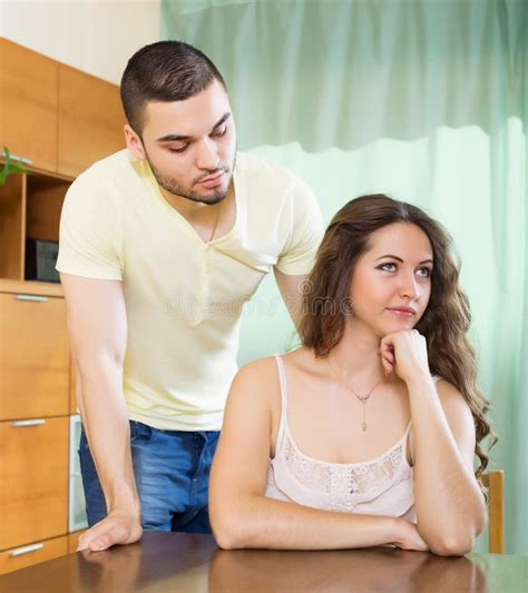 Man Asking For Forgiveness From Woman Stock Image Image Of Fight