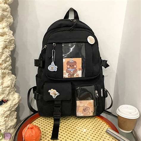 buy jqwsve kawaii backpack cute aesthetic backpack with kawaii pins and accessories girls cute