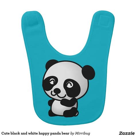 Cute Black And White Happy Panda Bear Baby Bib Zazzle Baby Bibs