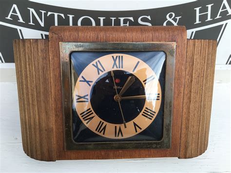 Rare Antique Clock Art Deco Electric Telechron Wood Mantel Etsy