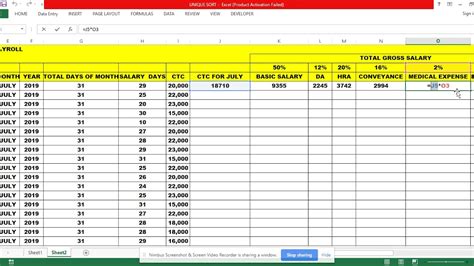 How To Create Salary Sheet Or Payroll Youtube