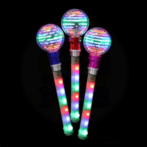Novelty Flashing Light Up Magic Optical Spinning Wands Colorful Led