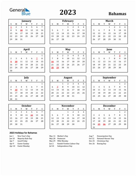 Bahamas Holidays 2023 2023 Calendar
