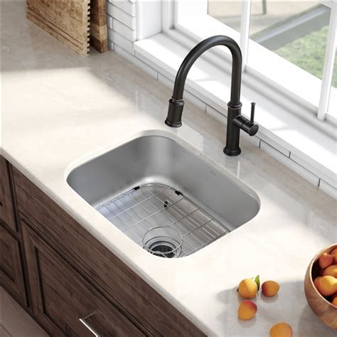 Kraus kbu14 premier 31 1/2 inch 16 gauge undermount single bowl stainless steel kitchen sink. Kraus Premier Undermount Kitchen Sink - Single Bowl - 23 ...