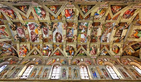 The ceiling is divided into 9 central panels, which depict the creation of the world, the expulsion of adam and eve, and to the sides of the central panels and in the lunettes, michelangelo painted grandiose images of the prophets and sibyls. THE SISTINE CHAPEL BECOMES A POOR HOUSE? ONLY 150? - The ...