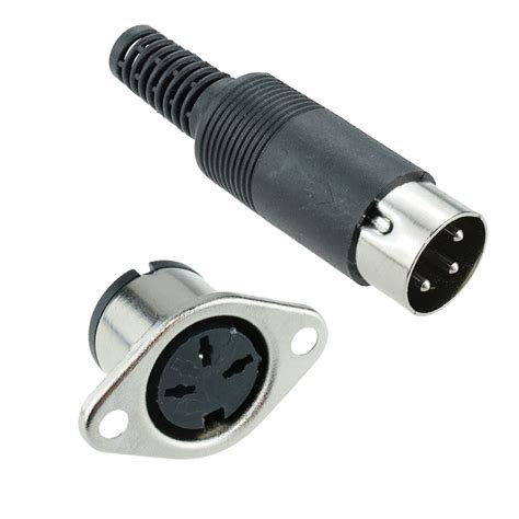 Pair 3 Pin Din Panel Mount Socket Plug Connector Ebay