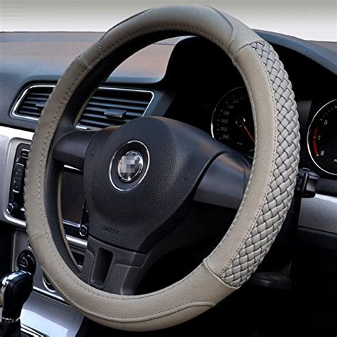 Moyishi Top Leather Steering Wheel Cover Universal Fit Soft Breathable