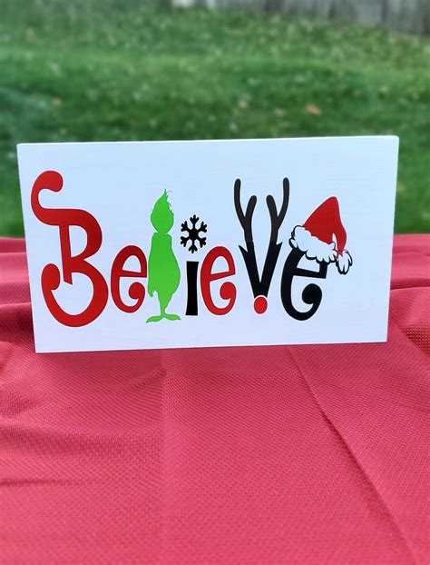 Grinch Sign Christmas Decorations Believe Sign Grinch Etsy In 2022
