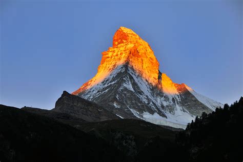 Alpengluehen Matterhorn Matterhorn Natural Landmarks Sunrise Sunset