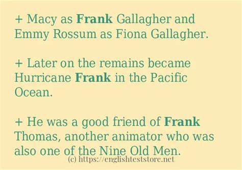 Frank Example Sentences Englishteststore Blog