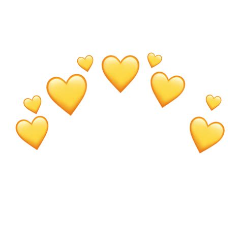 yellow heart crown emoji apple sticker by @smolsoftvibes gambar png