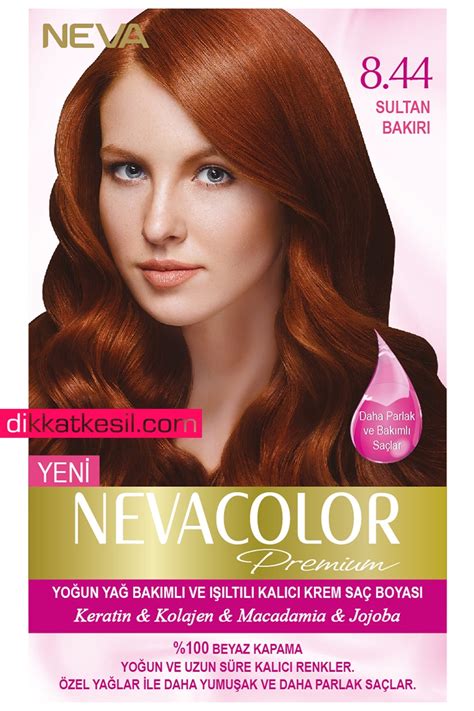 Nevacolor 8 44 Sultan Bakırı Premium Kalıcı Krem Saç Boyası Seti Saç