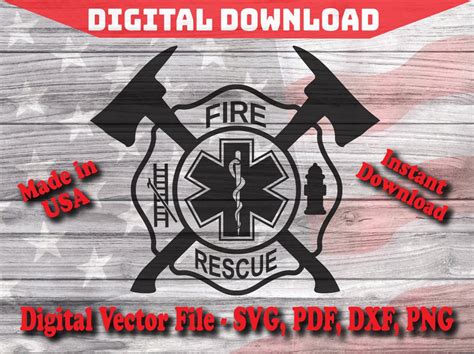 Fire Rescue Maltese Cross Symbol Digital Instant Download Svg Etsy