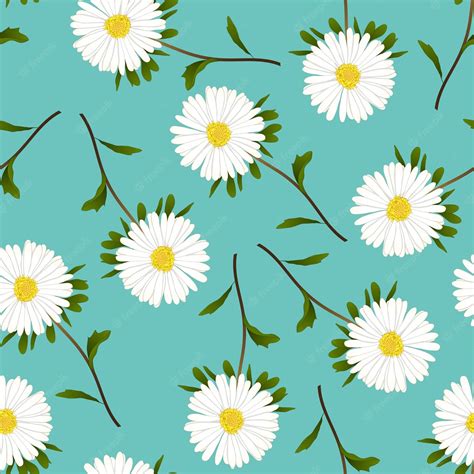Premium Vector Daisy On Green Teal Background