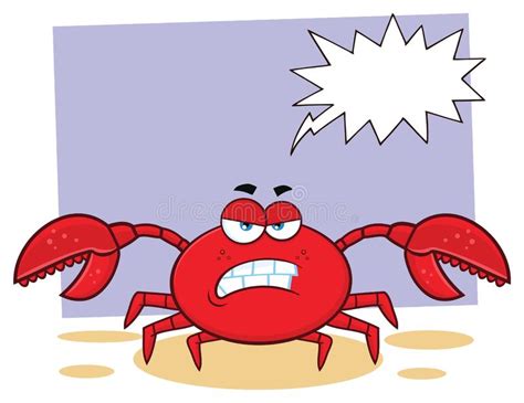 Angry Crab With Claws Stock Vector Illustration Of Shell 23451389