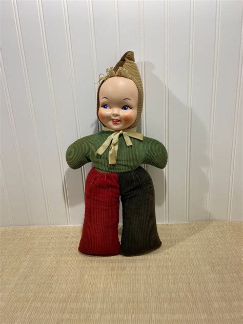 Celluloid Face Doll Vintage Mask Face Doll Corduroy Doll Etsy In 2022 Vintage Celluloid