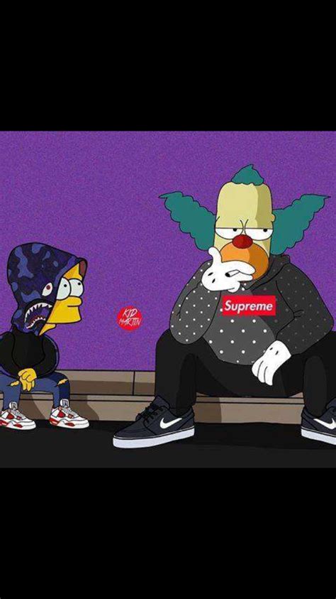 Simpsons characters get streetwear makeovers in supreme. Pin by 1 972-201-5665 on Garms | Bart simpson art, Simpsons art, Beast wallpaper