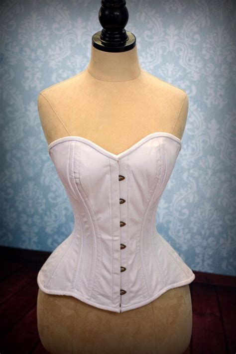 Cotton Made To Measures Overbust Authentic Corset With Long Etsy Steel Boned Corsets