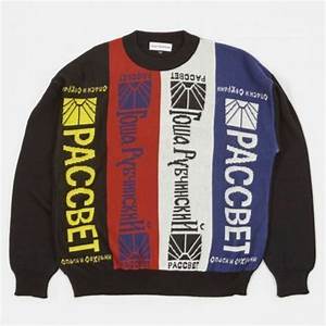 New Gosha Rubchinskiy Wool Acrylic Sweater Sunrise Black Scarf Paccbet