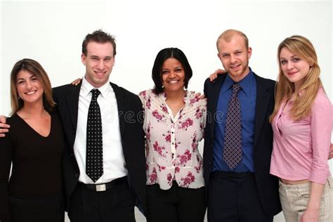 Young Business Team 5 People Stock Image Image Of Focus Male 725087