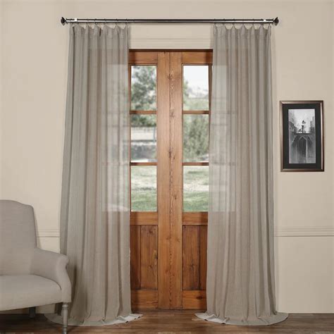 Exclusive Fabrics And Furnishings Paris Solid Faux Linen Sheer Curtain In
