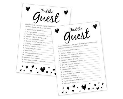 Hen Party Games Find The Guest Hen Do Games Hen Night Etsy Uk
