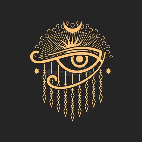 Horus Eye Ancient Egyptian Sign Pyramid And Sun Stock Illustration Illustration Of Protection