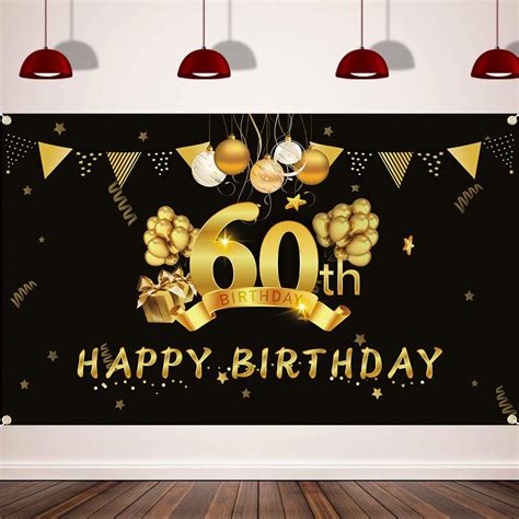 Buy Happy 60th Birthday Background Banner Extra Large 36 Ft X 6 Ft