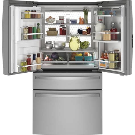ge profile 27 9 cu ft 4 door french door smart refrigerator with door in door stainless steel