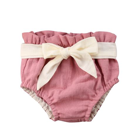 Lovely Cotton Infant Baby Girl Boy Bow Shorts Pp Pants Nappy Diaper