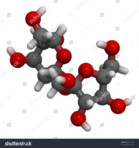 Sugar Sucrose Saccharose Molecule Chemical Structure Stock Photo