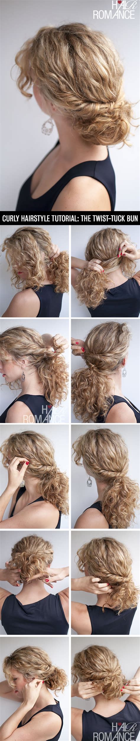 curly hairstyle tutorial the twist tuck bun hair romance