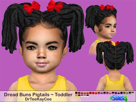The Sims Resource Dread Buns Pigtails Toddler