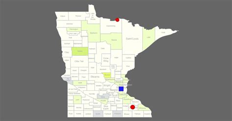 Interactive Map Of Minnesota Clickable Counties Cities