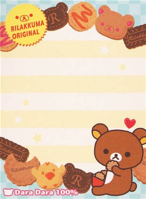 Rilakkuma Bear Rilakkumarket Chococlate Cookies Mini Note Pad San X