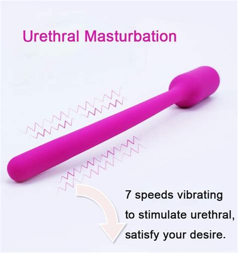 Multispeed Vibrating Urethral Sound Catheter Male Chastity Device Silicone Dilator Urethral