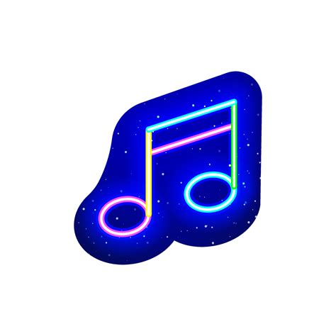 Neon Musical Note Icon Type Colorful Musical Note Icon Midnight Blue