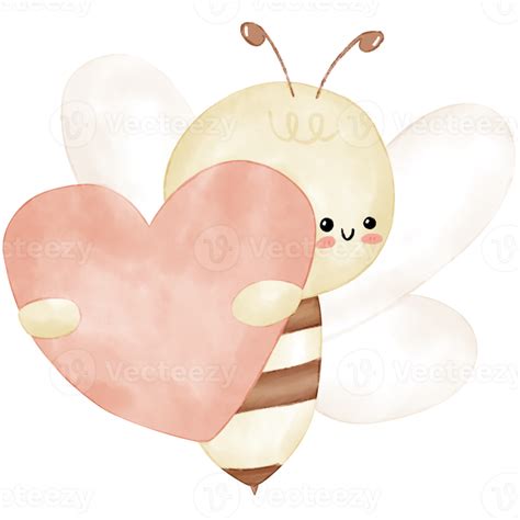 Cute Bee Watercolor Illustration 14177753 Png