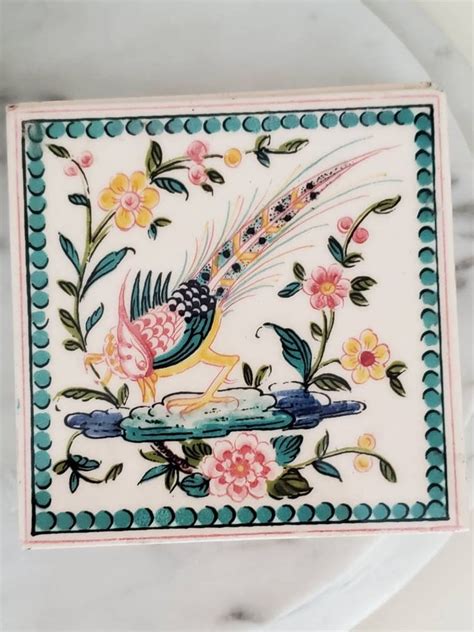 Amazing Set Of 7 Vintage Decorative Tiles Hand Painted In Etsy