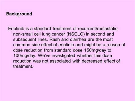 Erlotinib Therapy In Non Small Cell Lung Cancer Patients Survival Of