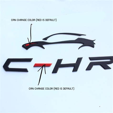 Black C Hr Front Hood 3d Acrylic Logo Emblem Badge Letter For Toyota C